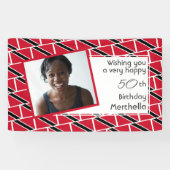 50誕生日トリニダード国旗のカスタム写真 横断幕 (横)