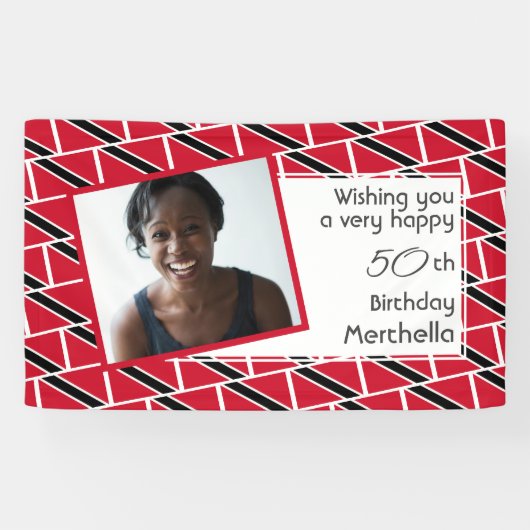 50誕生日トリニダード国旗のカスタム写真 横断幕 (横)