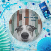 50誕生日ドッグストライプのクローズアップ紙プレート ペーパープレート (パーティー)