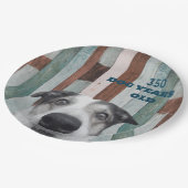 50誕生日ドッグストライプのクローズアップ紙プレート ペーパープレート (アングル)