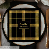 50誕生日ナプキンズブラック金ゴールド名前をカスタムする