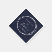 50誕生日ネイビーシルバー50と素晴らしいパーティー スタンダードカクテルナプキン (角)