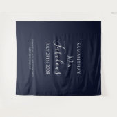 50誕生日ネイビーシルバー50と素晴らしい タペストリー (正面(横))