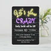 50誕生日ネオングローサイン 招待状 (スタンド正面)