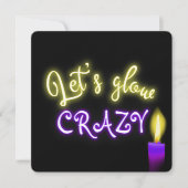 50誕生日ネオンサインとキャンドル 招待状 (正面)