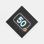 50誕生日ネオンサインオンブリック スタンダードランチョンナプキン (角)