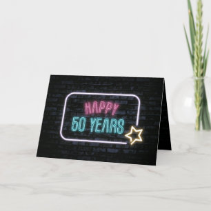 50誕生日ネオンブリックカード カード