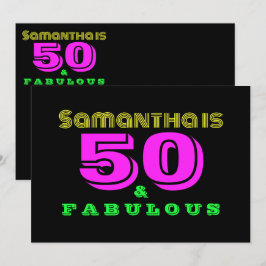 50誕生日ネオン50と素晴らしい 招待状