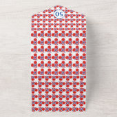 50誕生日ノルウェーハート国旗の青 オールインワン招待状 (外側)