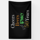 50誕生日ハロウィーン応援ビアズ不気味パーティー 横断幕 (縦)