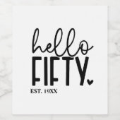 50誕生日ハローフィフティ ワインラベル (シングルラベル)