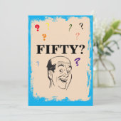 50誕生日ハングマンサプライズおもしろい招待状 招待状 (スタンド正面)