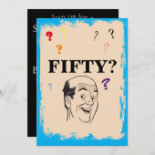 50誕生日ハングマンサプライズおもしろい招待状 招待状 (正面/裏面)