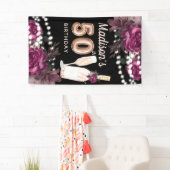 50誕生日バラワインラグジュアリーバナー 横断幕 (インサイチュ)