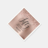 50誕生日バラ金ゴールドグリッターFiftyおよびFab名 スタンダードカクテルナプキン (角)