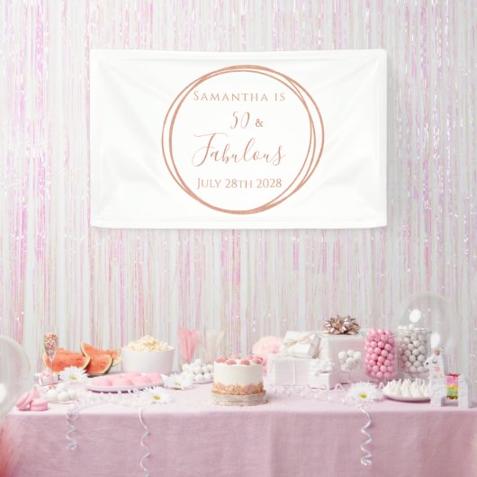 50誕生日バラ金ゴールドミニマル誕生日パーティー 横断幕 (パーティー)