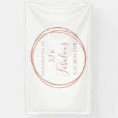 50誕生日バラ金ゴールドミニマル誕生日パーティー 横断幕 (縦)