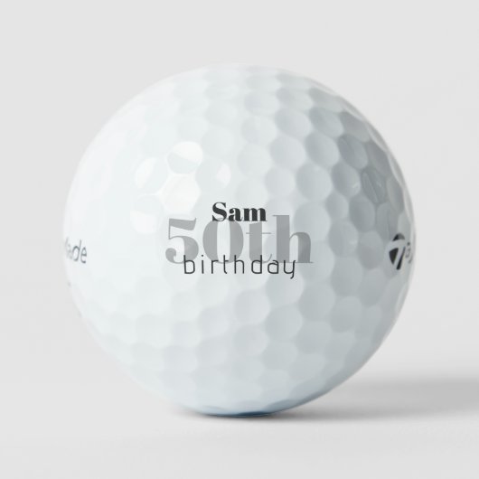 50誕生日パーソナライズされたタイトルリストPro V1 ゴルフボール (正面)