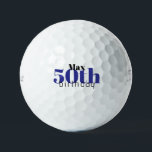 50誕生日パーソナライズされたタイトルリストPro V1 II ゴルフボール<br><div class="desc">"50"または任意の年齢。カスタマイズ.青と黒の文字。</div>