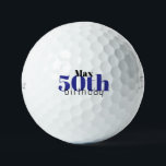 50誕生日パーソナライズされたタイトルリストPro V1 II ゴルフボール<br><div class="desc">"50"または任意の年齢。カスタマイズ.青と黒の文字。</div>