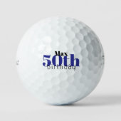 50誕生日パーソナライズされたタイトルリストPro V1 II ゴルフボール (正面)