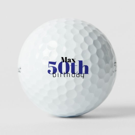 50誕生日パーソナライズされたタイトルリストPro V1 II ゴルフボール (正面)