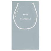 50誕生日パーソナライズされたライトブルー スモールペーパーバッグ (裏面)