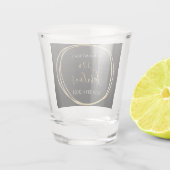 50誕生日パーソナライズされた黒金ゴールド ショットグラス (裏面)