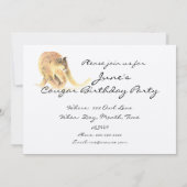 50誕生日パーティー招待状カスタムクーガーユーモア 招待状 (裏面)