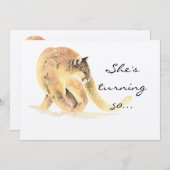 50誕生日パーティー招待状カスタムクーガーユーモア 招待状 (正面/裏面)