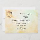 50誕生日パーティー招待状カスタムクーガーユーモア 招待状 (裏面)