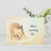 50誕生日パーティー招待状カスタムクーガーユーモア 招待状 (スタンド正面)