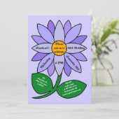 50誕生日パープシンプルルヒマワリ招待状 招待状 (スタンド正面)