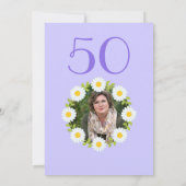 50誕生日パープシンプルルヒマワリ招待状 招待状 (裏面)