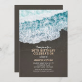 50誕生日ビーチ波海クール航海の 招待状 (正面/裏面)