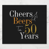 50誕生日ビールと応援ブラック金ゴールドパーティー ビールラベル (シングルラベル)