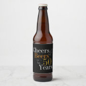 50誕生日ビールと応援ブラック金ゴールドパーティー ビールラベル (正面)