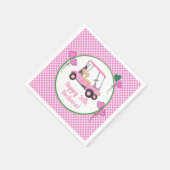 50誕生日ピンクゴルフテーマパーティー スタンダードカクテルナプキン (角)