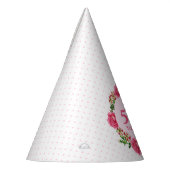 50誕生日ピンクローズレッドホワイトペチュニアスポルカ パーティーハット (左)
