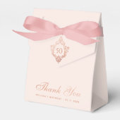 50誕生日ピンクローズ金ゴールドエレガントヴィンテージ紋章 フェイバーボックス (正面サイド)