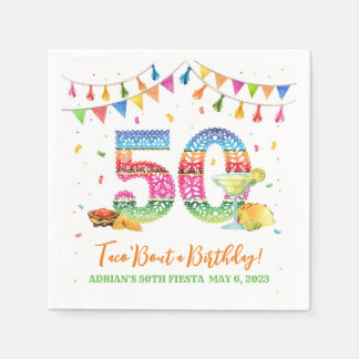 50誕生日フィエスタナプキンス スタンダードカクテルナプキン