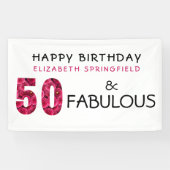 50誕生日フィフティと素晴らしいパーソナライズされた 横断幕 (横)