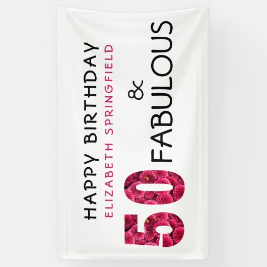 50誕生日フィフティと素晴らしいパーソナライズされた 横断幕 (縦)