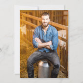 50誕生日フォトカウボーイ素朴ハットブーツ 招待状 (裏面)