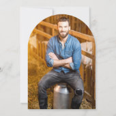 50誕生日フォトカウボーイ素朴ハットブーツ 招待状 (裏面)