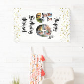 50誕生日フォトコラージュ番号紙吹雪金ゴールド 横断幕 (インサイチュ)