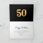50誕生日フォトモダン金ゴールドカード カード (内部)