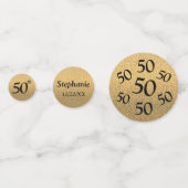 50誕生日フォト金ゴールドグリッター表 コンフェッティ (正面)