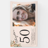 50誕生日フローラピンク写真 横断幕