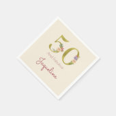 50誕生日フローラ金ゴールドエレガントシック スタンダードカクテルナプキン (角)